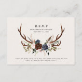 Rustige bruine marinevlinder botanische bruiloft informatiekaartje (Voorkant)
