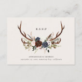 Rustige bruine marinevlinder botanische bruiloft R Informatiekaartje (Voorkant)