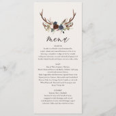 Rustige bruine marinevlinder met botanische bruilo menu (Voorkant)