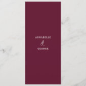 Rustige bruine marinevlinder met botanische bruilo menu (Achterkant)