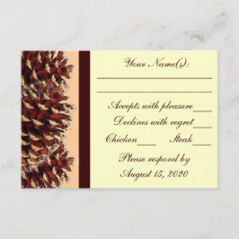 Rustige bruine perzikdenkeigenbruiloft RSVP-kaarte RSVP Kaartje