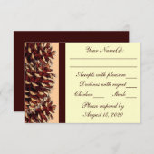 Rustige bruine perzikdenkeigenbruiloft RSVP-kaarte RSVP Kaartje (Voorkant / Achterkant)