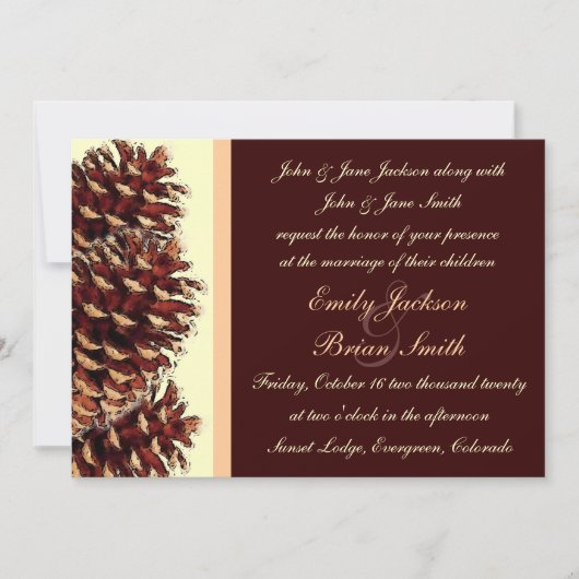 Rustige bruine perzikdenkepertrouwnodigt uit tot b kaart (Voorkant)