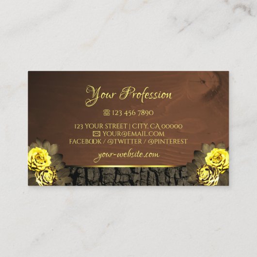 Rustige bruine Rozen met schuur- en braadbramen Visitekaartje (Achterkant)