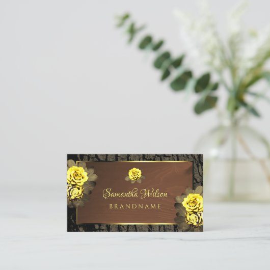 Rustige bruine Rozen met schuur- en braadbramen Visitekaartje (Staand voorkant)