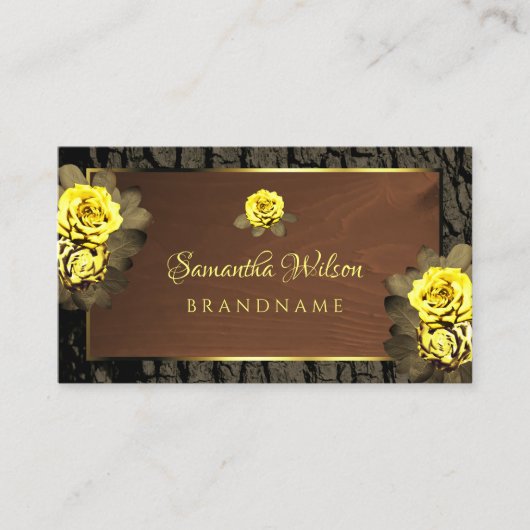 Rustige bruine Rozen met schuur- en braadbramen Visitekaartje (Voorkant)