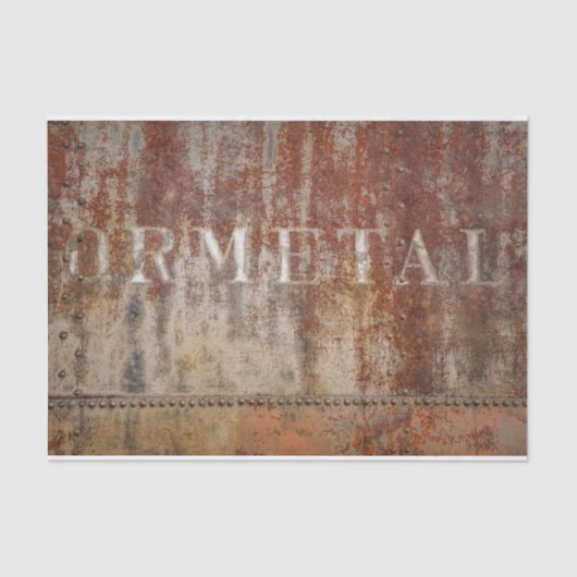 Rustige  bruine textuurtrein Typografie Tissuepapier (Voorkant)