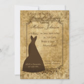 Rustige bruine vintage papieren bruidsdouche kaart (Voorkant)