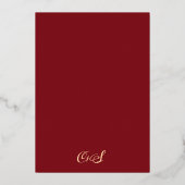 Rustige bruine waterverf goudbruiloft folie uitnodiging (Achterkant)