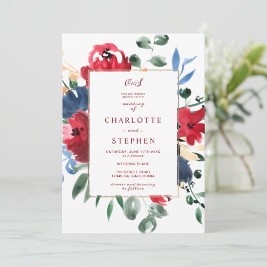 Rustige bruine waterverf goudbruiloft kaart (Staand voorkant)