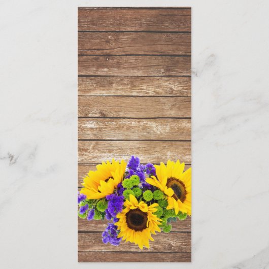 Rustige bruine zonnebloem Bodemuizen Programmakaart (Achterkant)