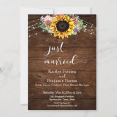 Rustige bruine zonnebloempjes gewoon getrouwd kaart (Voorkant)