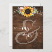 Rustige bruine zonnebloempjes gewoon getrouwd kaart (Achterkant)