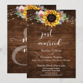 Rustige bruine zonnebloempjes gewoon getrouwd kaart (Voorkant / Achterkant)