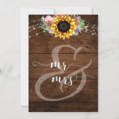 Rustige bruine zonnebloempjes we zijn getrouwd kaart (Achterkant)