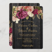 Rustige bruingebondenbruiloft kaart (Voorkant / Achterkant)