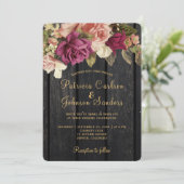 Rustige bruingebondenbruiloft kaart (Staand voorkant)