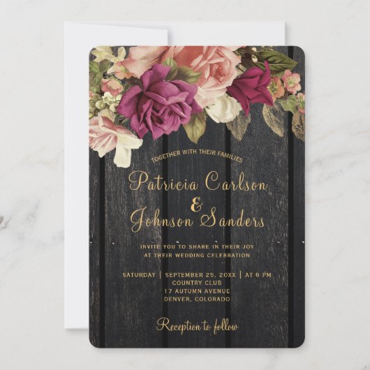 Rustige bruingebondenbruiloft kaart (Voorkant)