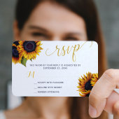 Rustige bruinzonnebloem-elegant RSVP Informatiekaartje