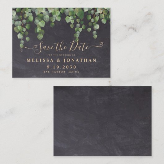 Rustige budget Eucalyptus Weddenschap bespaart de Notitiekaartje (Voorkant / Achterkant)