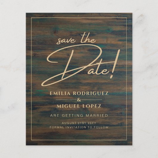 Rustige BUDGET GOLD-TEKST Modern sparen de data Flyer (Voorkant)