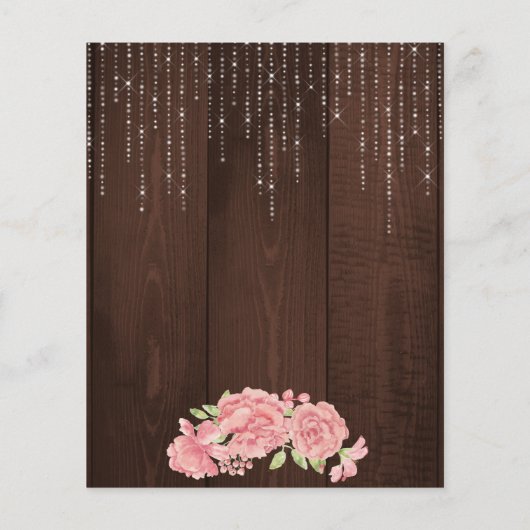 Rustige budgetuitnodiging voor roze baby shower ac (Achterkant)