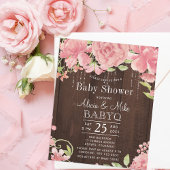 Rustige budgetuitnodiging voor roze baby shower ac