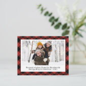 Rustige Buffalo Aangepaste foto rood zwart Feestdagenkaart (Staand voorkant)