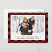 Rustige Buffalo Aangepaste foto rood zwart Feestdagenkaart (Voorkant / Achterkant)