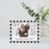 Rustige Buffalo Aangepaste foto zwart-wit Feestdagenkaart (Staand voorkant)