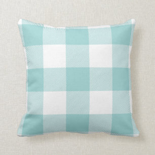 Rustige Buffalo Check Pattern Pastel Aqua Kussen
