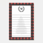 Rustige Buffalo Check Pset & Laurels | Monogram Post-it® Notes (Voorkant)