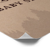 Rustige Buffalo Geplakt Lumberjack Baby shower Poster (Hoek)