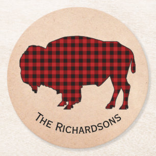Rustige Buffalo-Onderzetters voor gepersonaliseerd Ronde Kartonnen Onderzetter