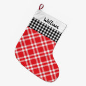 Rustige Buffalo Pset Black&Red, aangepaste naam Grote Kerstsok (Voorkant (Hangend))