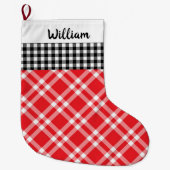 Rustige Buffalo Pset Black&Red, aangepaste naam Grote Kerstsok (Voorkant)