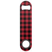 Rustige Buffalo Pset Red Black Monogram naam Speed Flessenopener (Achterkant)
