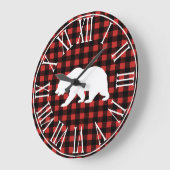 Rustige Buffalo Vastgelegd en Wit Beer Silhouette Grote Klok (Hoek)