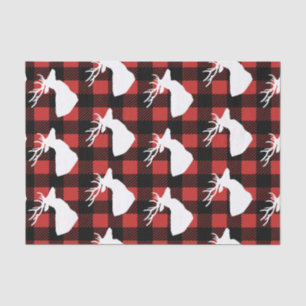 Rustige Buffalo-vinkjes en witte deer Silhouette Tissuepapier