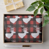 Rustige Buffalo-vinkjes en witte deer Silhouette Tissuepapier (Geschenk)