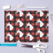Rustige Buffalo-vinkjes en witte deer Silhouette Tissuepapier (Craft)