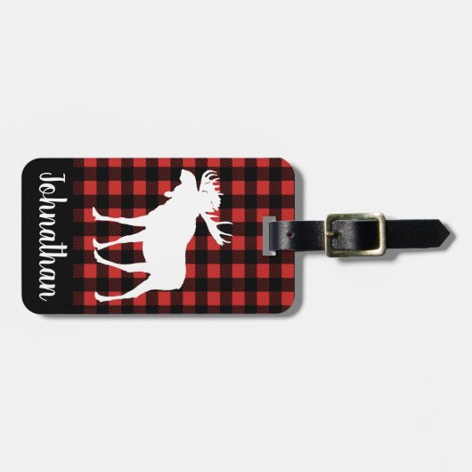 Rustige buffelplaat & witte mazen bagagelabel (Voorkant horizontaal)