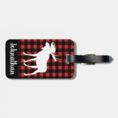 Rustige buffelplaat & witte mazen bagagelabel (Achterkant horizontaal)