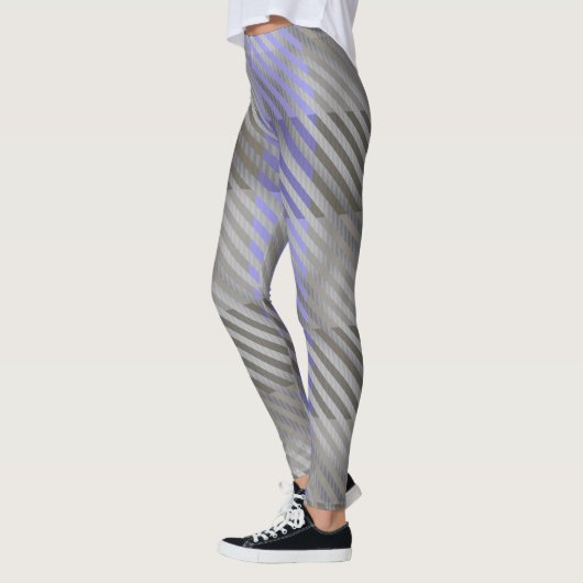 Rustige buffelstaaf Blauwe Grijze streep Leggings (Links)