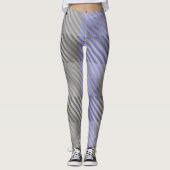 Rustige buffelstaaf Blauwe Grijze streep Leggings (Voorkant)