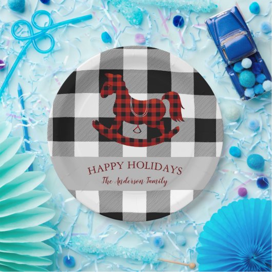 rustige buffelstaarten prettige feestdagen papieren bordje (Feest)