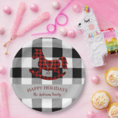 rustige buffelstaarten prettige feestdagen papieren bordje (Feest)