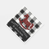 rustige buffelstaarten prettige feestdagen servet (Hoek)