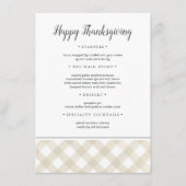 Rustige buffelstang Thanksgiving Menu (Voorkant)