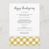 Rustige buffelstang Thanksgiving Menu (Voorkant)